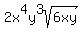 2x%5E4y%5E3sqrt%286xy%29