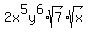 2x%5E5y%5E6%2Asqrt%287%29%2Asqrt%28x%29
