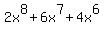 2x%5E8+%2B+6x%5E7+%2B+4x%5E6+