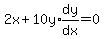 2x+%2B+10y%2Aexpr%28dy%2Fdx%29=0