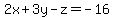 2x+%2B+3y-+z=+-16+