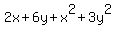 2x+%2B+6y+%2B+x%5E2+%2B+3y%5E2