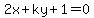 2x+%2B+ky+%2B+1++=++0
