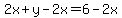 2x+%2B+y+-+2x++=+6+-+2x+