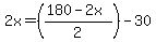 2x+=+%28%28180-2x%29%2F2%29-30