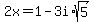 2x+=+1-3i%2Asqrt%285%29