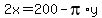 2x+=+200+-+pi%2Ay