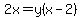 2x+=+y%28x-2%29+