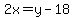 2x+=+y-18