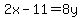 2x+-+11+=+8y