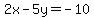 2x+-+5y+=+-10