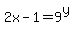 2x-1=9%5Ey