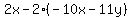 2x-2%28-10x-11y%29