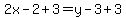 2x-2%2B3=y-3%2B3