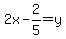 2x-2%2F5=y