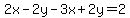 2x-2y-3x%2B2y=2