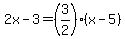 2x-3=%283%2F2%29%2A%28x-5%29