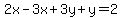2x-3x%2B3y%2By=2