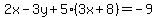 2x-3y%2B5%283x%2B8%29=-9