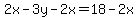 2x-3y-2x=18-2x