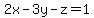 2x-3y-z=1