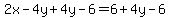2x-4y%2B4y-6=6%2B4y-6