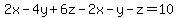 2x-4y%2B6z-2x-y-z=10
