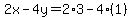 2x-4y=2%2A3-4%2A%281%29