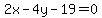 2x-4y-19=0