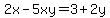 2x-5xy+=+3%2B2y