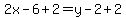 2x-6%2B2=y-2%2B2