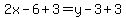 2x-6%2B3=y-3%2B3