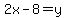 2x-8=y