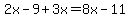 2x-9%2B3x=8x-11