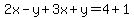 2x-y%2B3x%2By=4%2B1