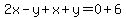 2x-y%2Bx%2By=0%2B6