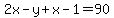 2x-y%2Bx-1=90
