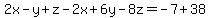 2x-y%2Bz-2x%2B6y-8z=-7%2B38