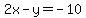 2x-y=+-10