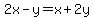 2x-y=x%2B2y