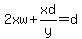 2xw%2Bxd%2Fy=d