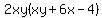 2xy%28xy%2B6x-4%29