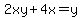 2xy%2B4x=y