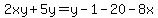 2xy%2B5y=y-1-20-8x