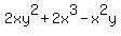2xy%5E2%2B2x%5E3-x%5E2y