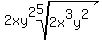 2xy%5E2%5Croot%285%2C+2x%5E3y%5E2%29