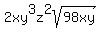 2xy%5E3z%5E2sqrt%2898xy%29