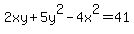 2xy+%2B+5y%5E2+-+4x%5E2+=+41