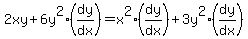 2xy+%2B+6y%5E2%2A%28dy%2Fdx%29+=+x%5E2%2A%28dy%2Fdx%29+%2B+3y%5E2%2A%28dy%2Fdx%29