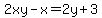 2xy+-+x+=+2y%2B3